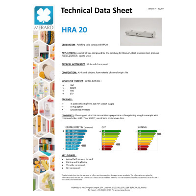 HRLINE HRA 20 Біла тверда сполука без тваринного жиру